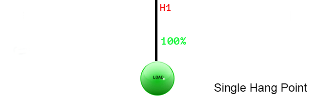 All weight is on the point single point load